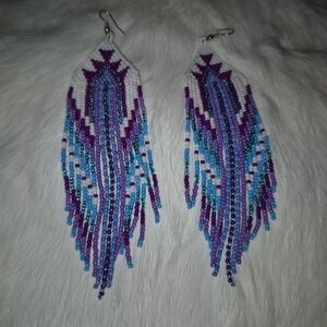 *Add-on* Purple and Blue Chandelier Earrings with Cascading Beads *$14*